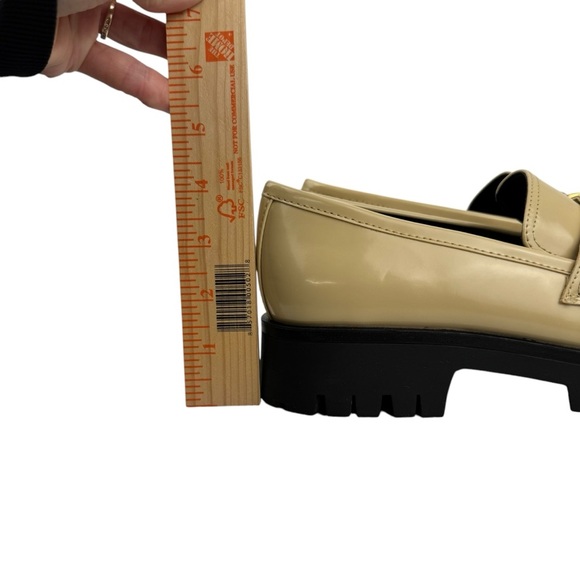 Nine West Womens Gemay 3 Patent Slip On Loafer Heels Shoes Comfort Neutral SZ 9M - Picture 14 of 16